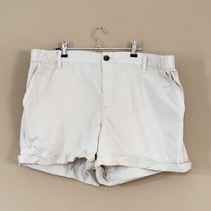 Old Navy Womens OG Chino High-waisted Tan Shorts Elastic Waist Sz XL